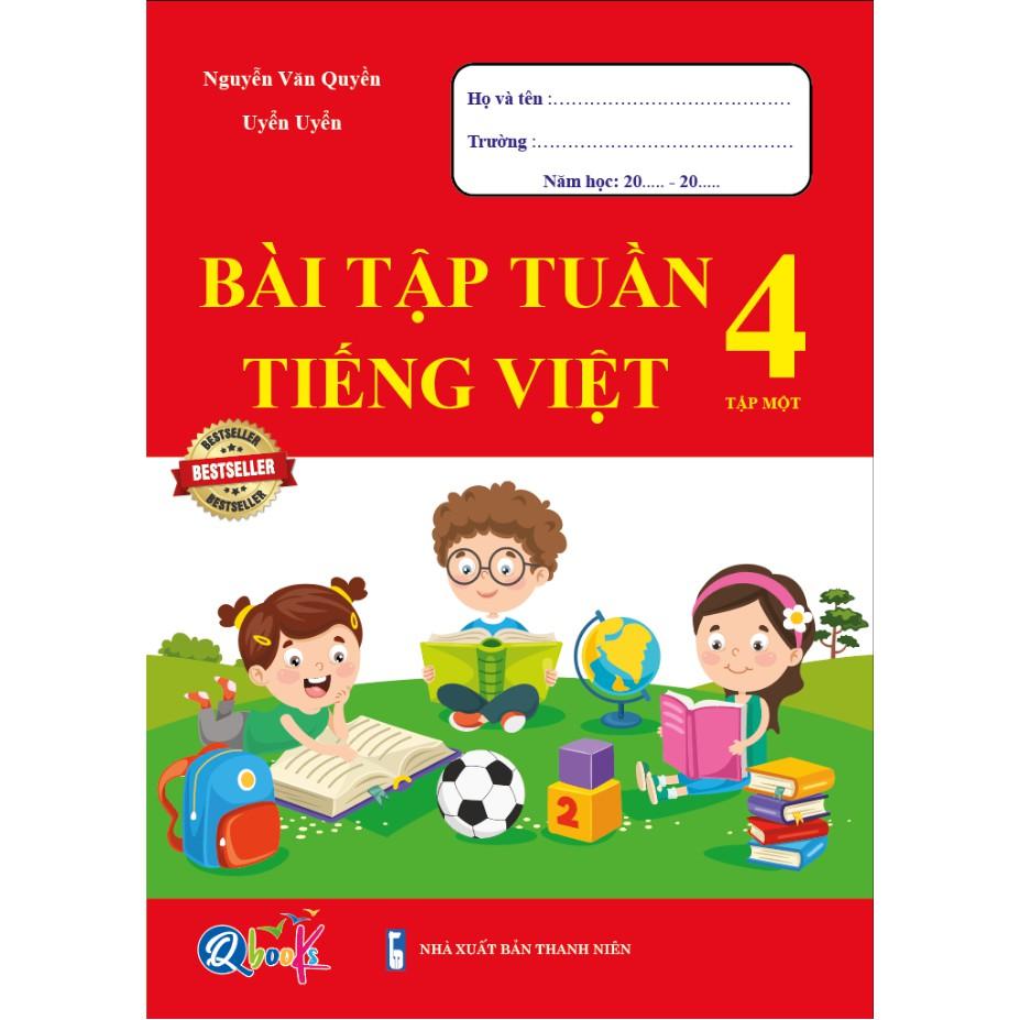 Sách - Combo Bài Tập Tuần và Đề Kiểm Tra lớp 4 - Môn Toán và Tiếng Việt học kì 1 (4 cuốn)