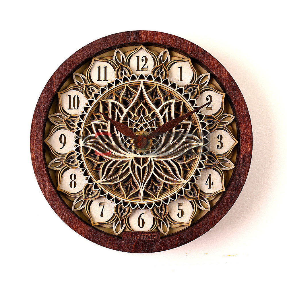 Đồng Hồ Gỗ 3D Hoa Sen – Phong Thủy May Mắn Và Bình An