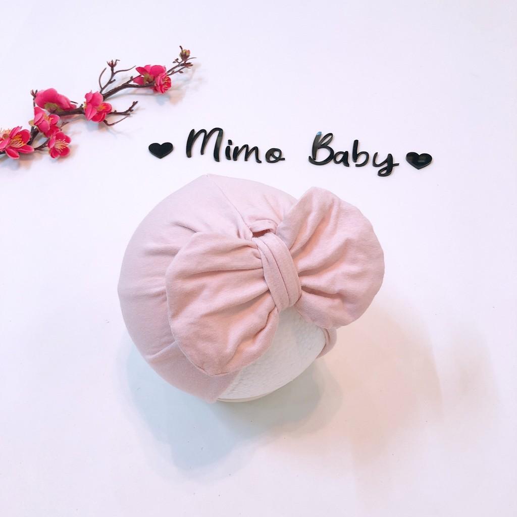 Mũ turban cho bé- hồng pastel (4-8kg