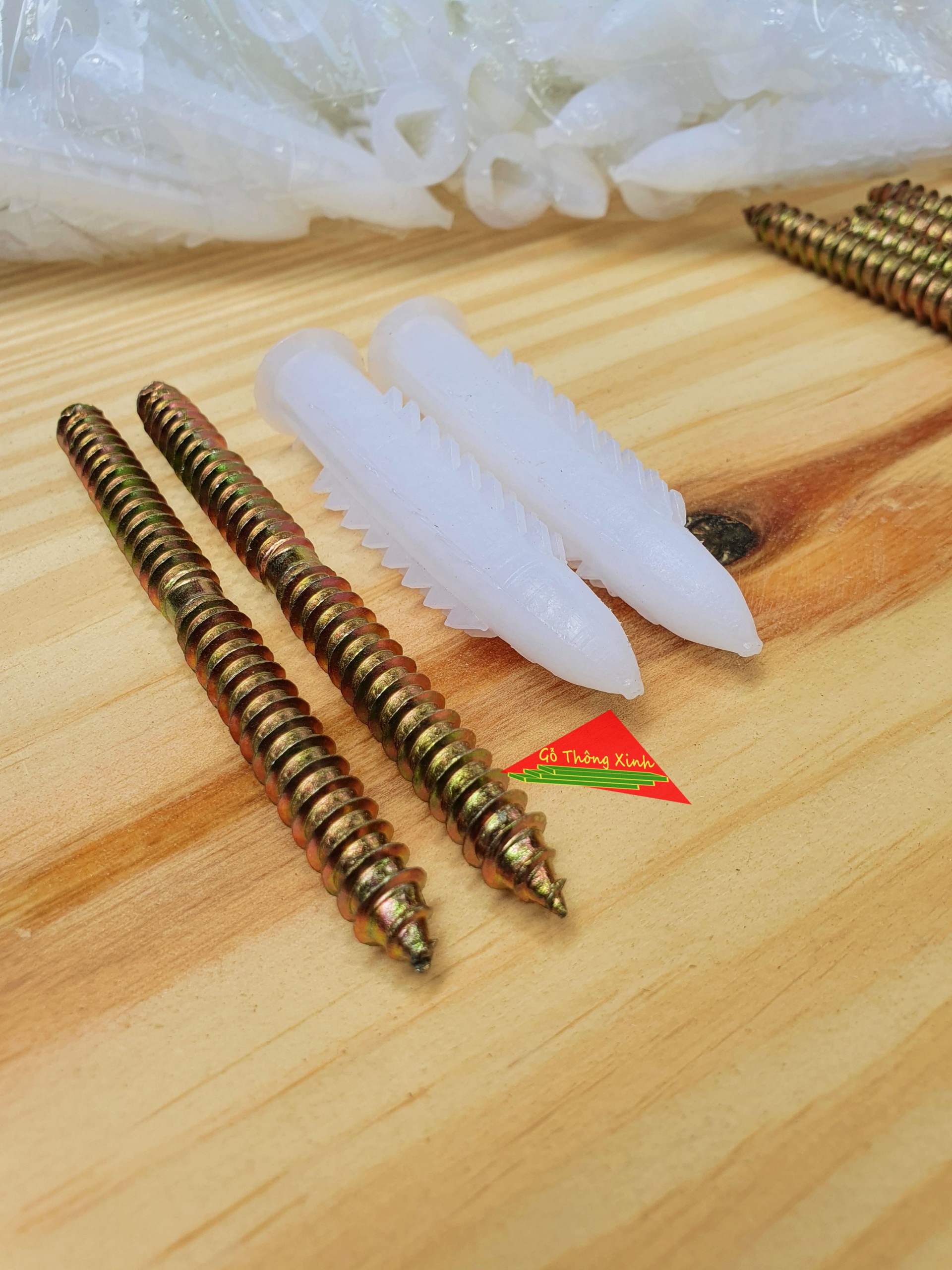 Cặp chốt đỡ kệ gỗ âm tường dài 100mm, phi 8mm kèm tắt kê giúp lắp kệ gọn gàng thẫm mỹ