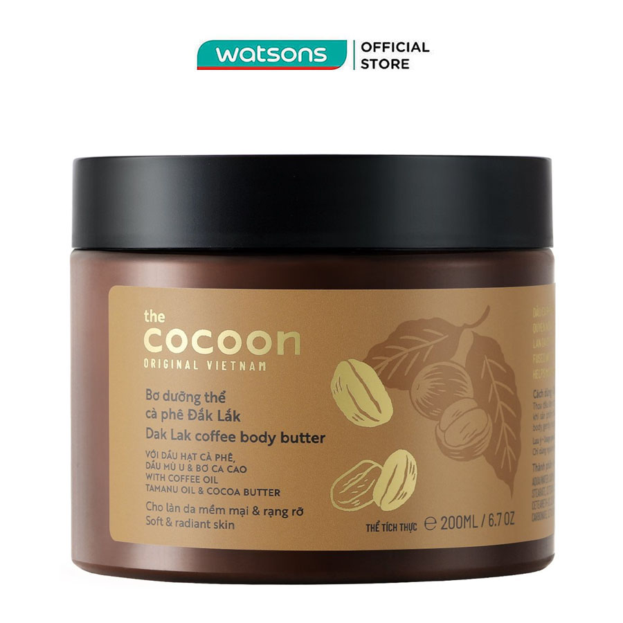 Bơ Dưỡng Thể Cocoon Dak Lak Coffee Body Butter Từ Cà Phê Đắk Lắk 200ml