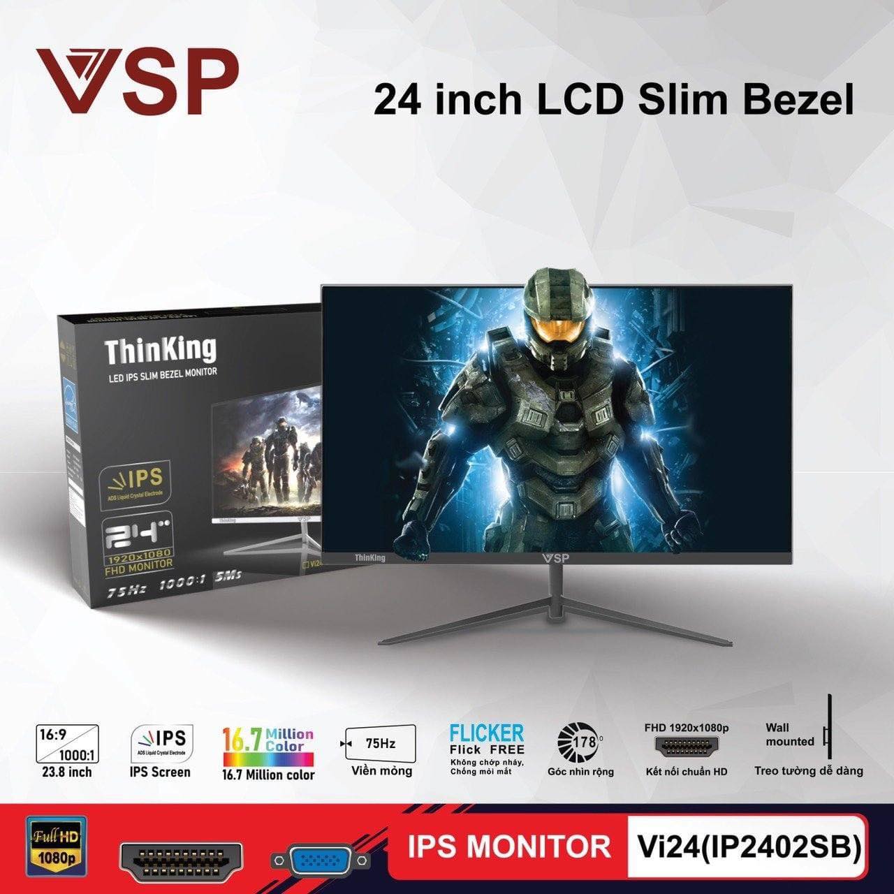 Màn Hình LCD 24" VSP Vi24 IP2402SB - Hàng Chính Hãng