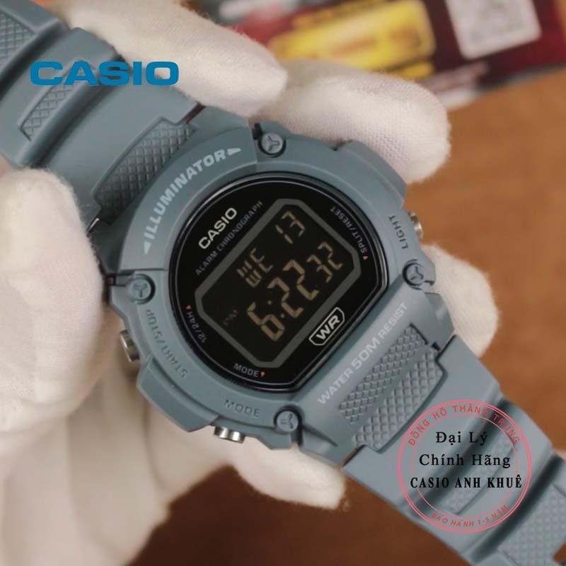 Đồng hồ điện tử nam Casio W-219HC-2BVDF dây nhựa