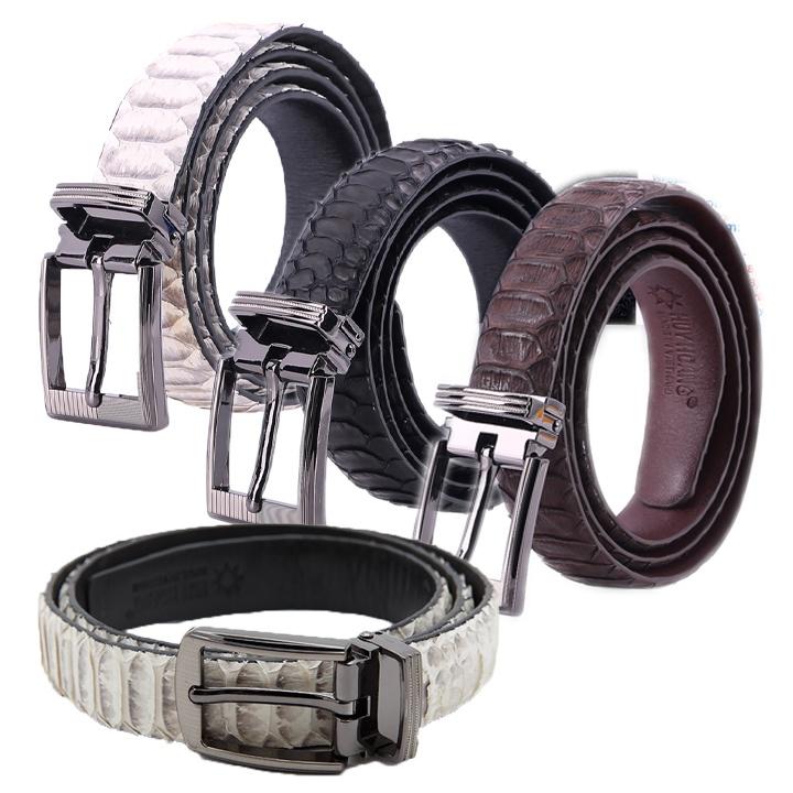 HC5311-12-13-14 - Dây thắt lưng nữ da trăn Huy Hoàng 2,5P Vip màu trắng, da nguyên thủy, đen, nâu