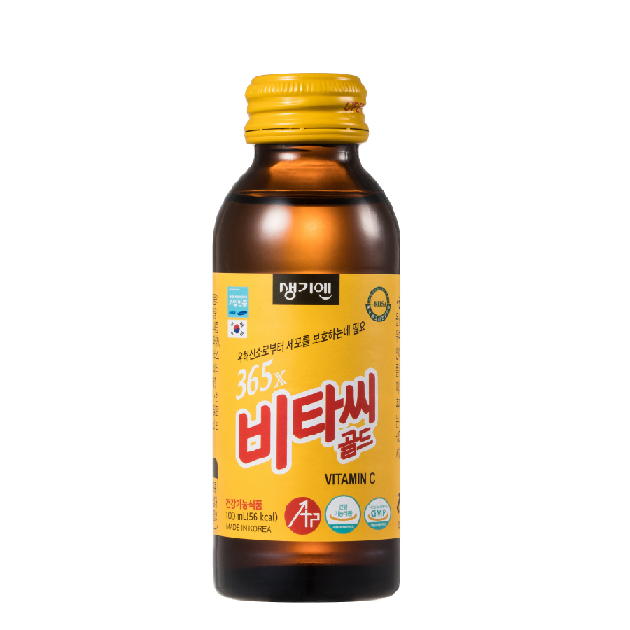 Thực phẩm bổ sung Vitamin C Gold 365X (10 lọ x 100ml) hỗ trợ tăng lưc, tăng sức đề kháng - Nhập Khẩu Hàn Quốc