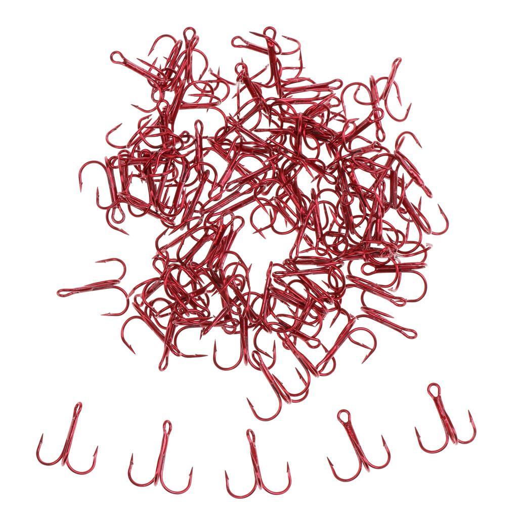 200pcs High Carbon Steel Sea Fishing Hooks Treble Hooks Fishhooks with High Quality Durable to Use 4#/6#