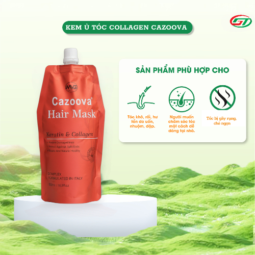 Kem Ủ Tóc Cazoova Hair Mask 500ml - Bổ Sung Collagen, Phục Hồi Tóc Khô Xơ, Giúp Tóc Mềm Mượt