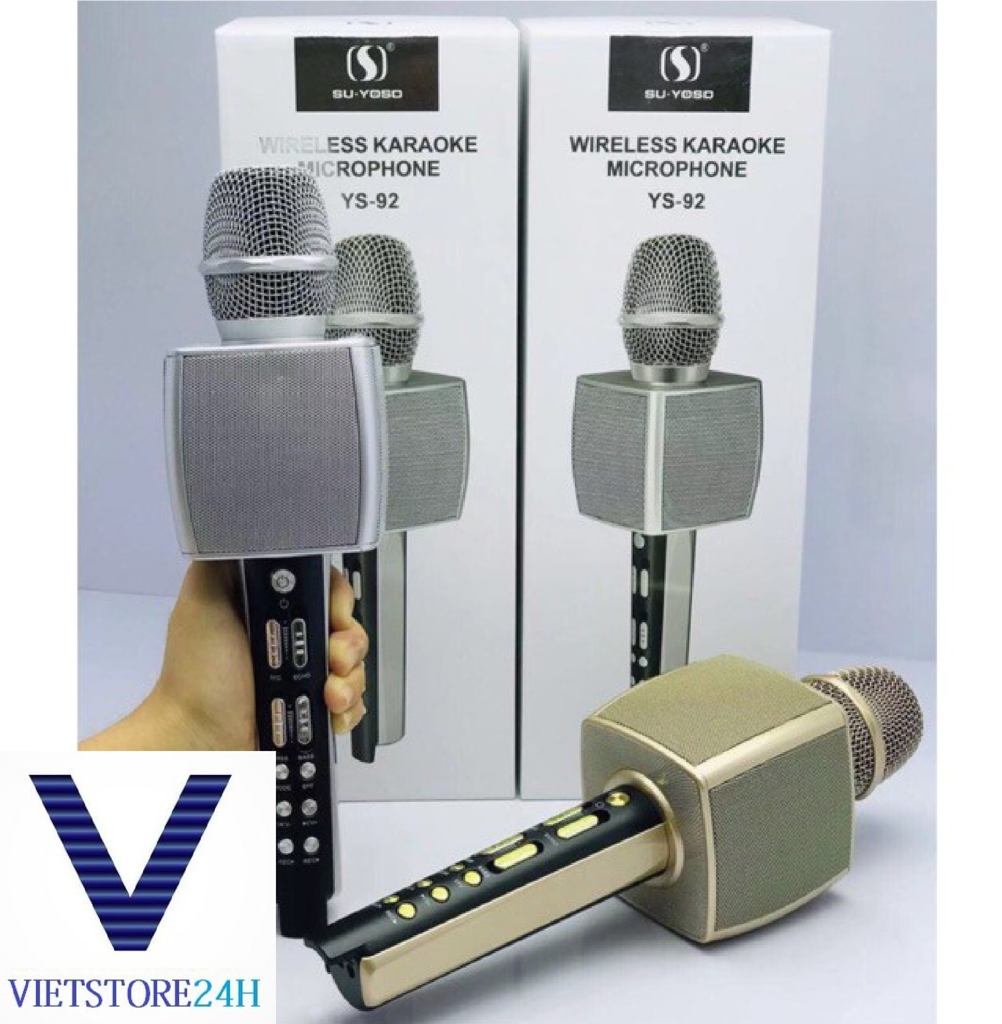 Mic KARAOKE 3IN1 YS92 cao cấp VT - Hàng chính hãng