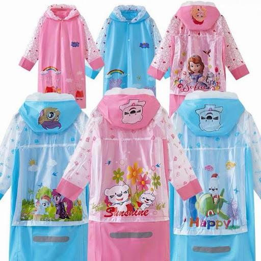 Áo mưa trẻ em cao cấp, Áo mưa cho bé hoạt hình disney ngộ nghĩnh siêu kute