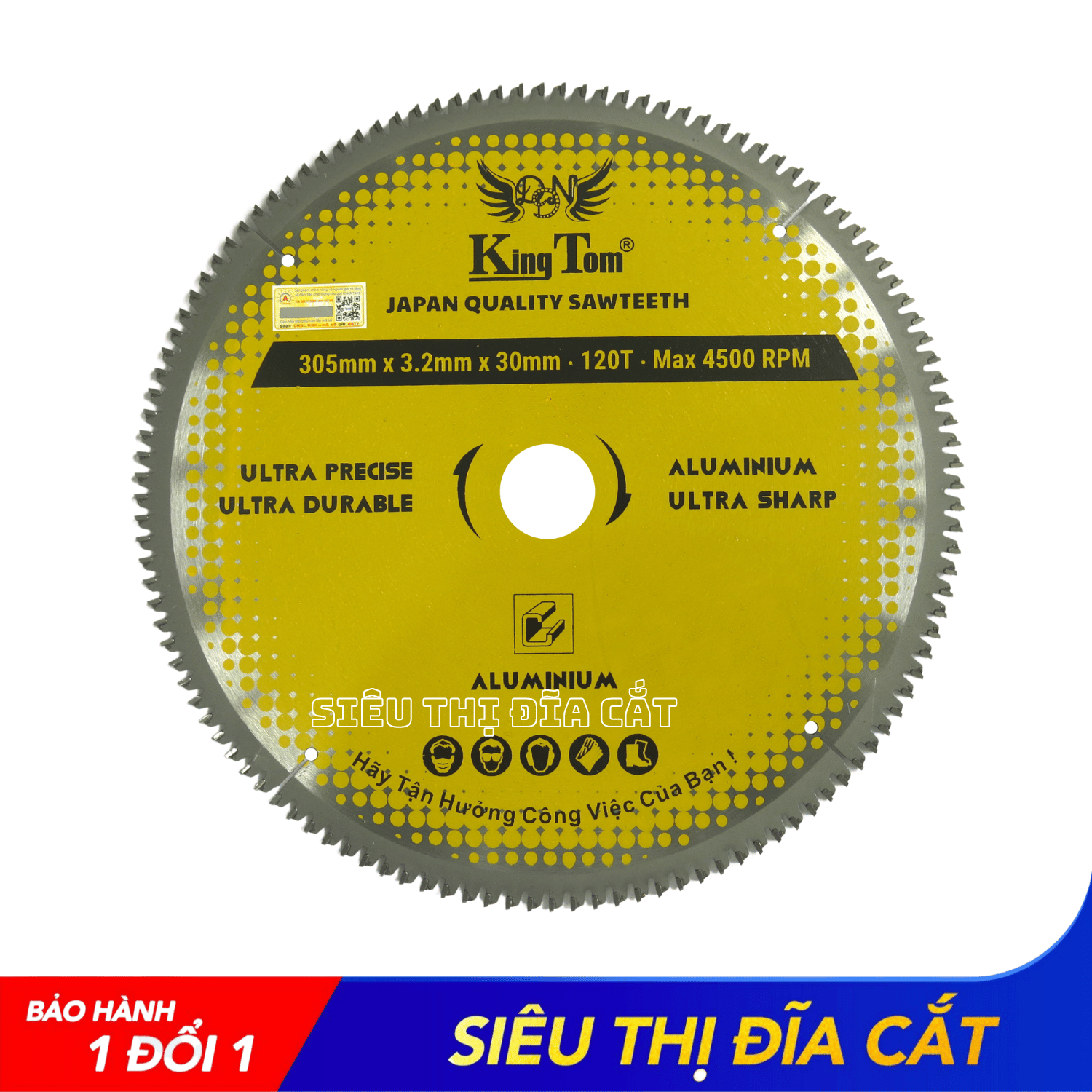 LƯỠI CẮT NHÔM 305-120 RĂNG KINGTOM VÀNG – CHẤT LƯỢNG VÔ ĐỊCH PHÂN KHÚC GIÁ RẺ!