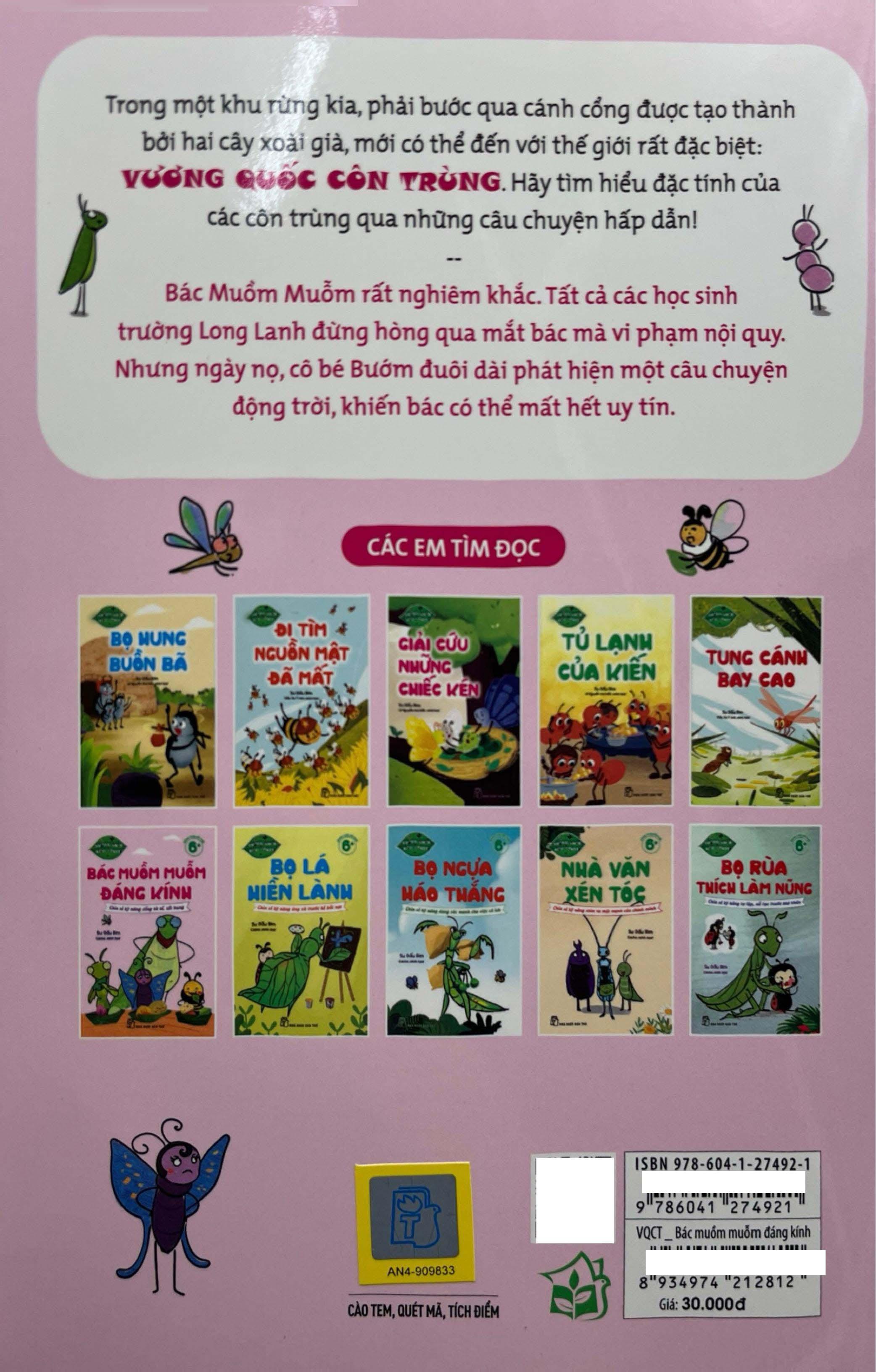 Sách - Vương Quốc Côn Trùng - Bác Muồm Muỗm Đáng Kính - Chia Sẻ Kỹ Năng Sống Tử Tế, Tốt Bụng