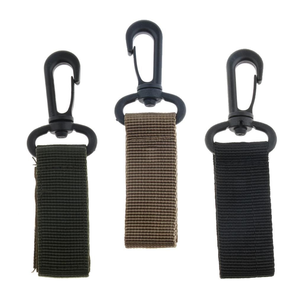 Nylon Key Hook Webbing Molle Buckle Hanging Belt Carabiner Clip Army Green