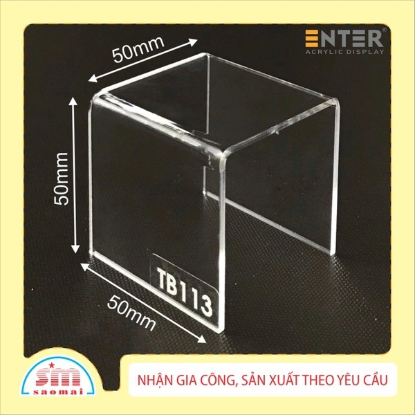 Kệ trưng bày mica 3 mặt uốn Enter TB113 50x50x50mm mica dày 2mm, Kệ livestream, Kệ mica chữ U trong suốt để đồ đa năng (20)