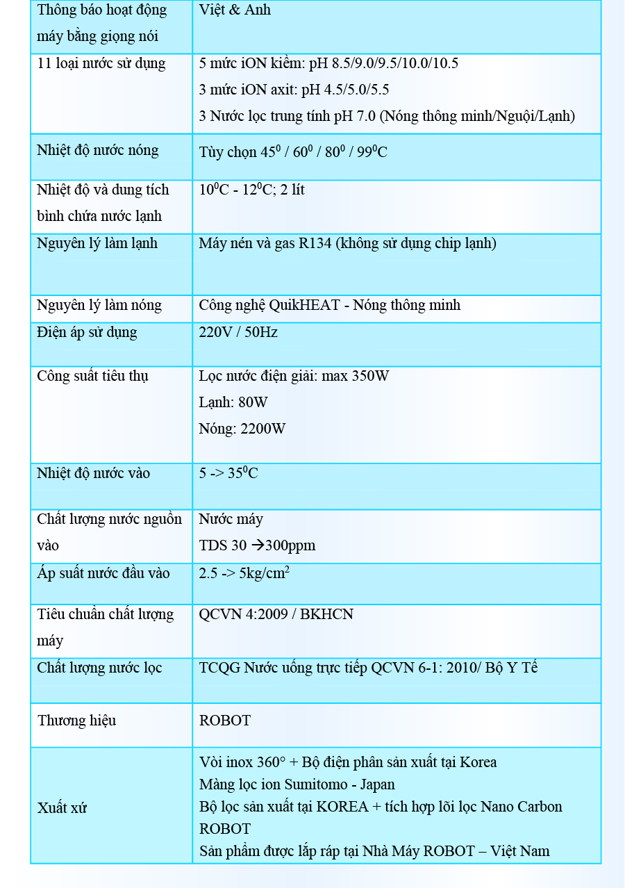 Máy Lọc Nước Điện Giải Ion Kiềm ROBOT IonKing 711 Chế Độ Nóng Nguội Lạnh 7 Tấm Điện Cực Titanium Phủ Platinum - Hàng Chính Hãng