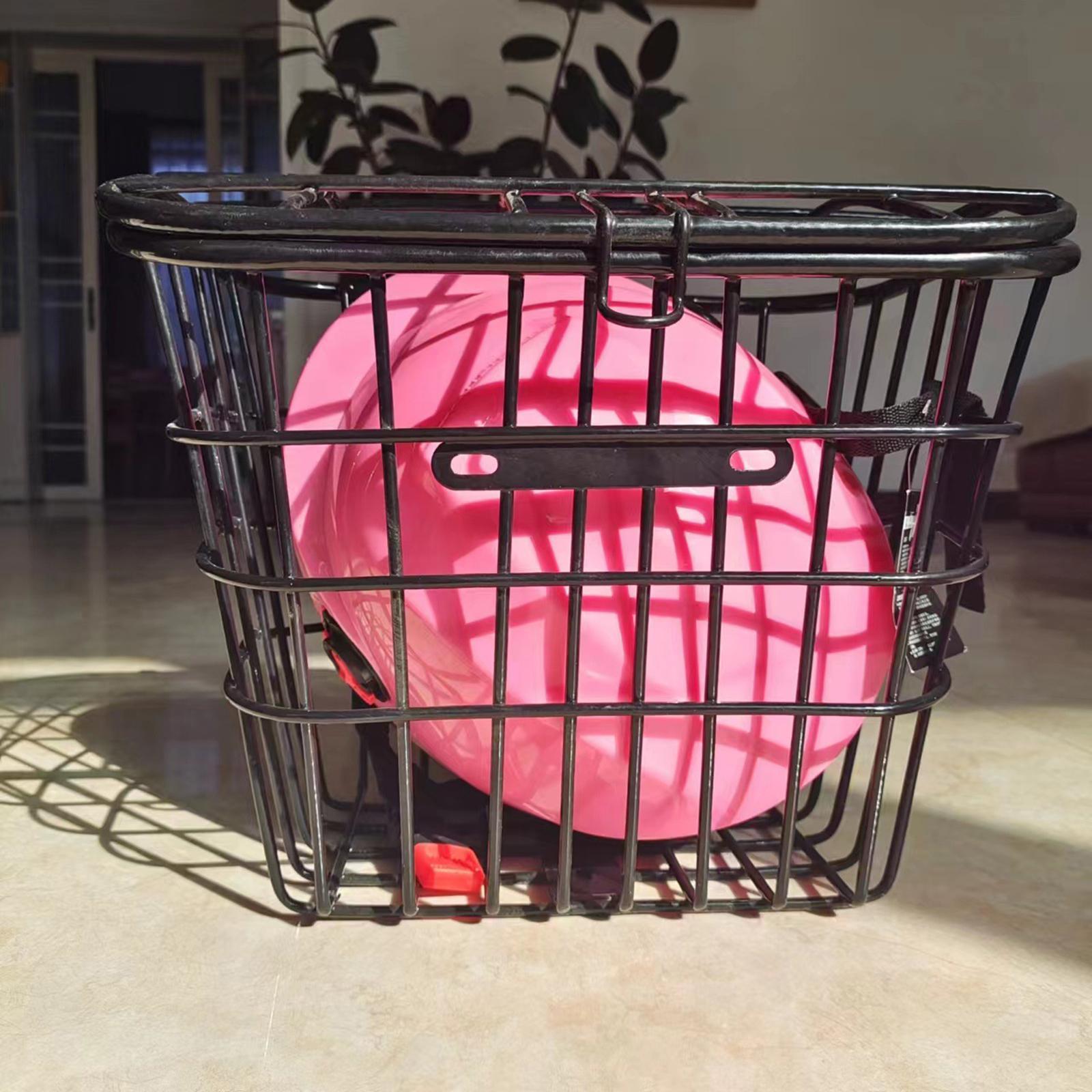 Metal Bike Basket Sturdy Heavy Duty Detachable Portable Basket for Folding Bikes