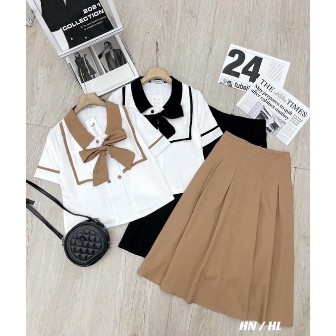 Set váy nơ cổ