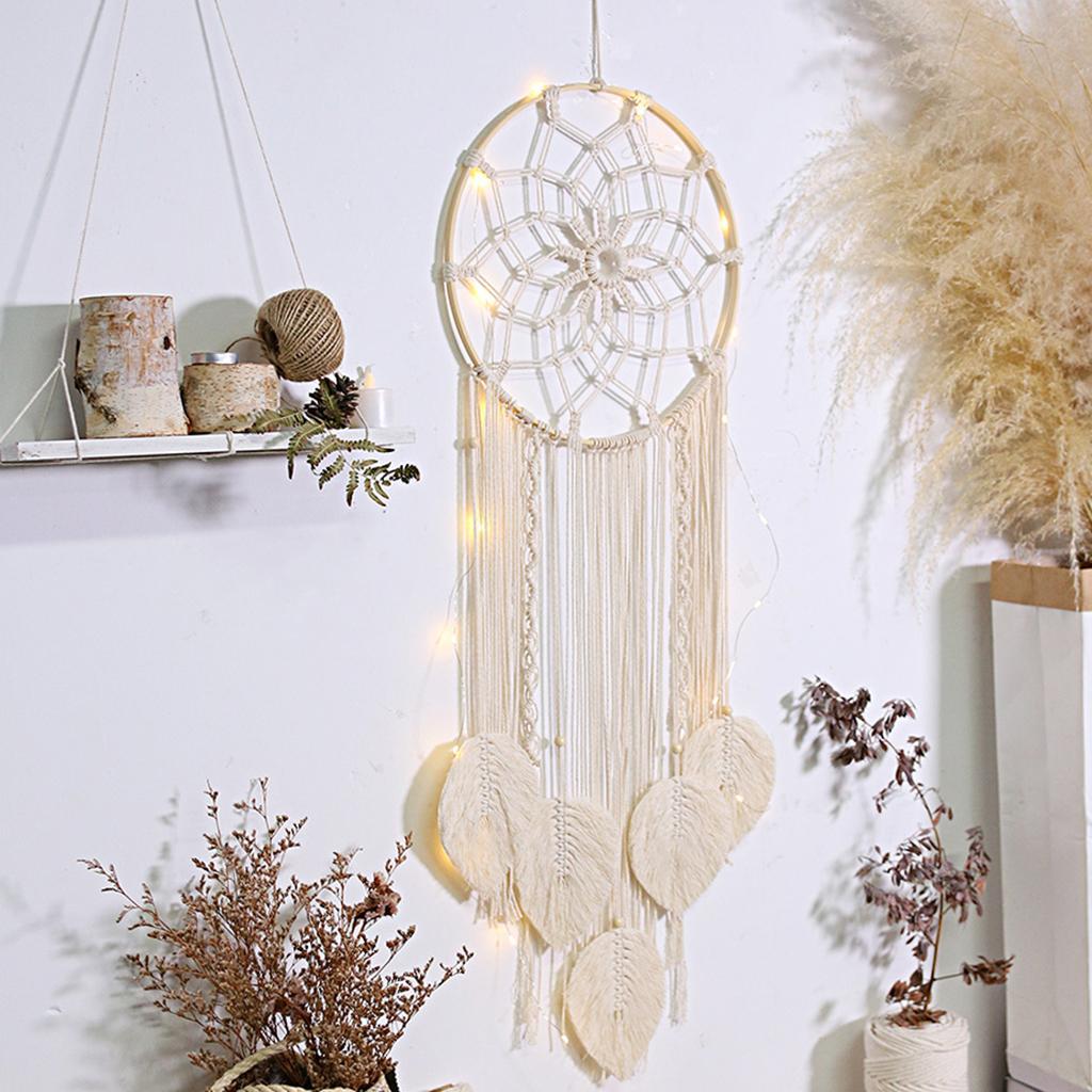Hanging Tapestry Pendant Macrame Wall Crafts for Bedroom Gifts Wooden Circle