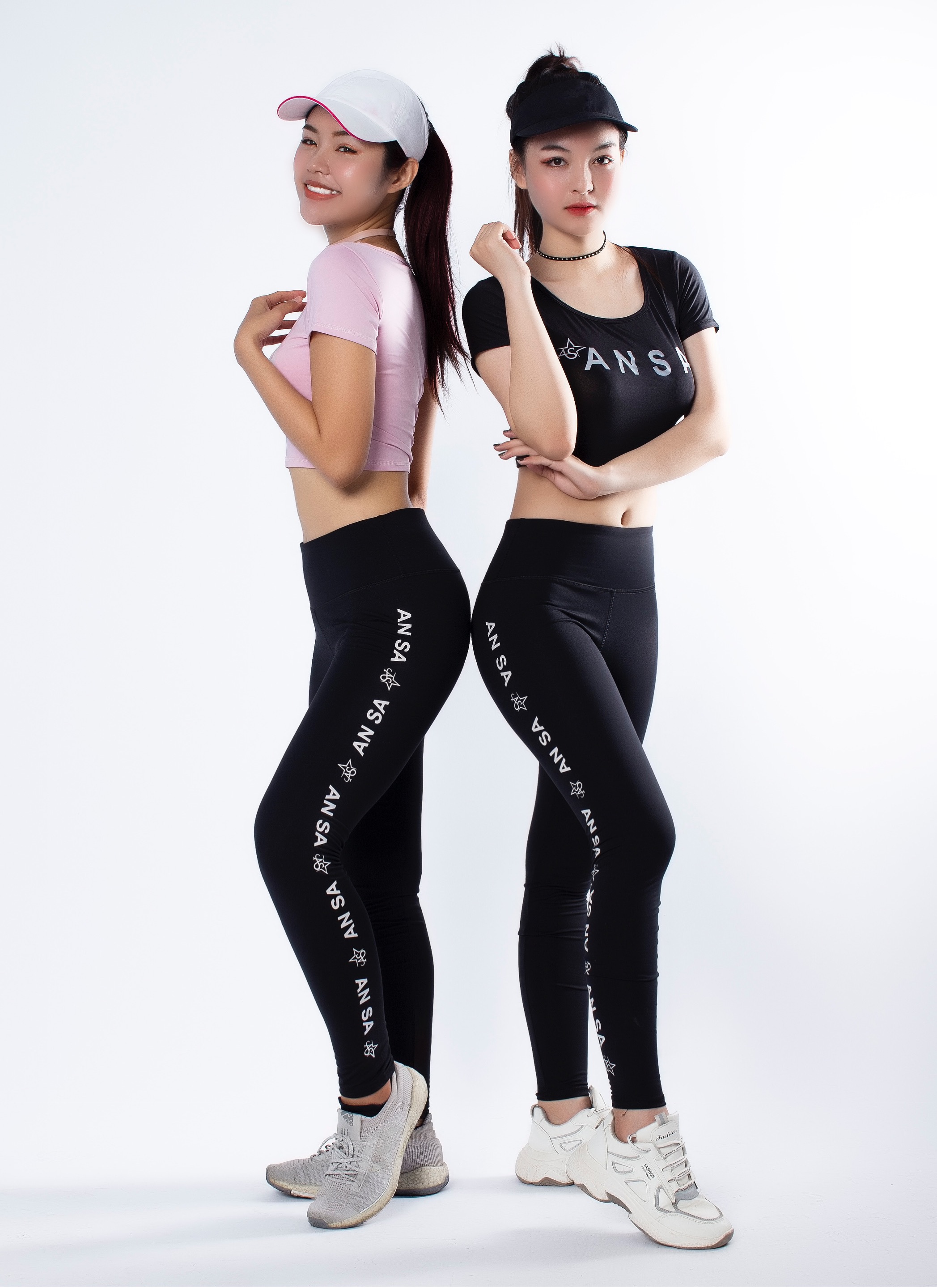 Quần legging dài thể thao nữ in chữ dọc - QD01000