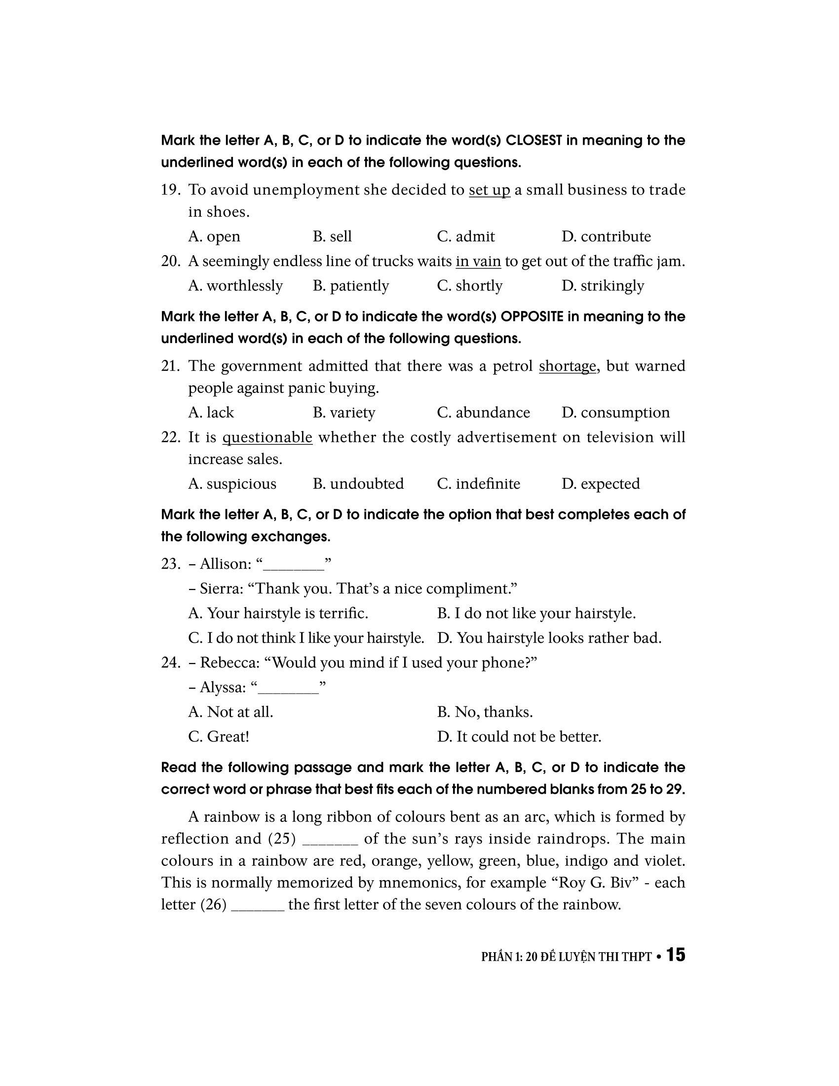 Bộ Đề Luyện Thi THPT Môn Tiếng Anh (2022)