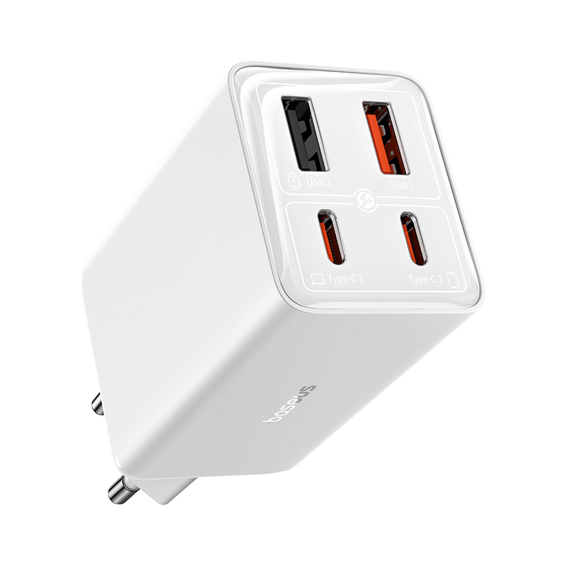 Cốc Sạc Nhanh OS-Baseus GaN6 Pro Fast Charger 2C+2U 65W (Chân cắm tròn, Kèm cáp C to C, 100W, 1m) (Hàng chính hãng)