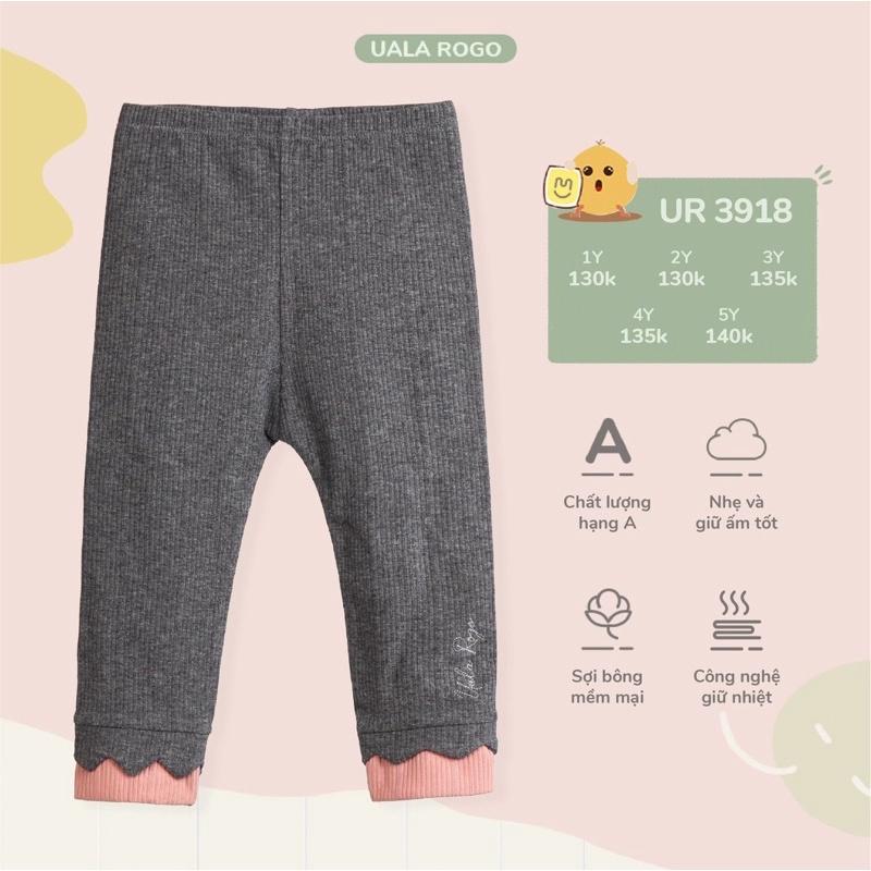 Quần Legging Cho Bé Gái Cotton Tăm Ualarogo