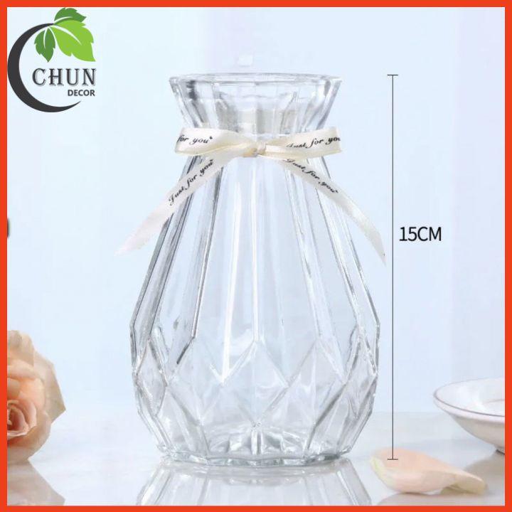 Bình Hoa Thủy Tinh, Bình Hoa Cắm Sẵn Hoa Hồng Cao 32Cm Trang Trí Bàn Trà Bàn Tiệc Bàn Trang Điểm Kệ Tủ