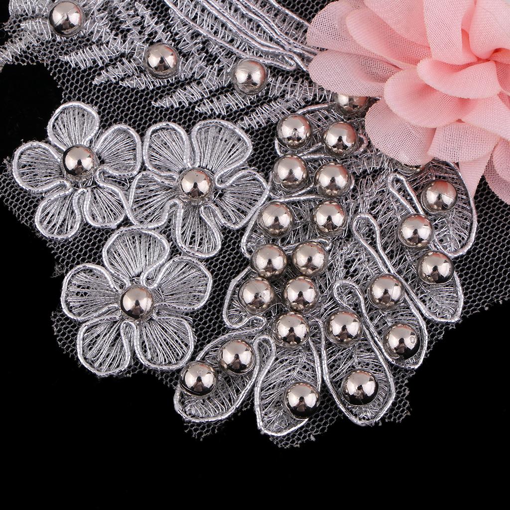 Tinh Tế Móng Tay Đính Hạt Sequines Đầm Ren Miếng Dán Táo May Tiếp Liệu