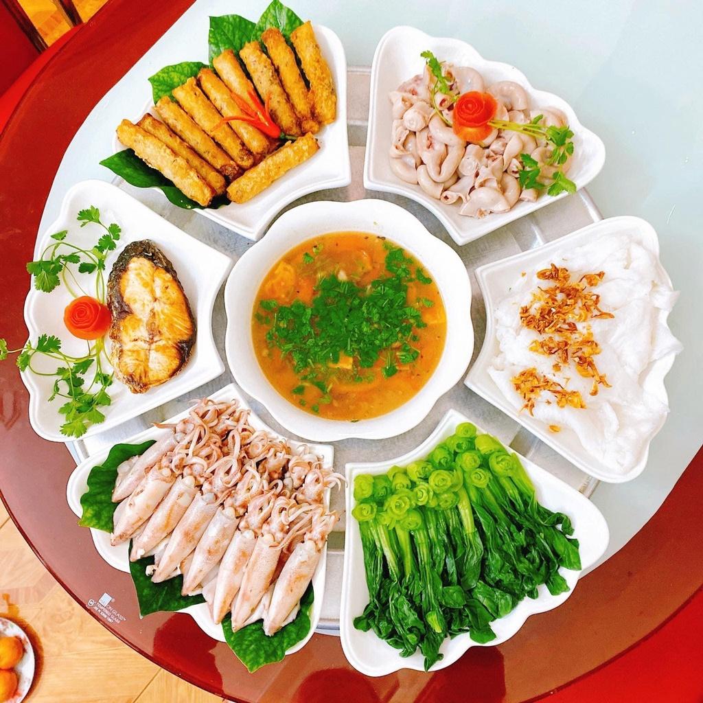 Bộ Bát Đĩa Hoa Mặt Trời Men Kem Vẽ Hoa Nhiều Mẫu - Gốm Sứ Bát Tràng - Bộ Đồ Ăn Bát Tràng