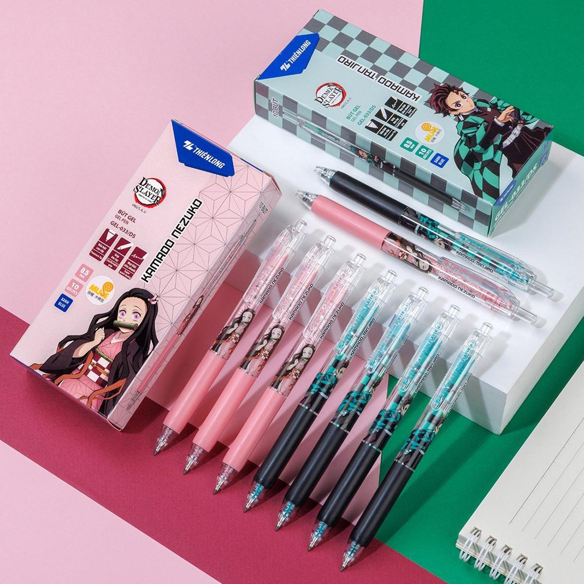 Bút Gel Quick Dry 0.5 mm - Phiên Bản Đặc Biệt Demon Slayer - Thiên Long GEL-033/DS - Mực Xanh - Kamado Nezuko