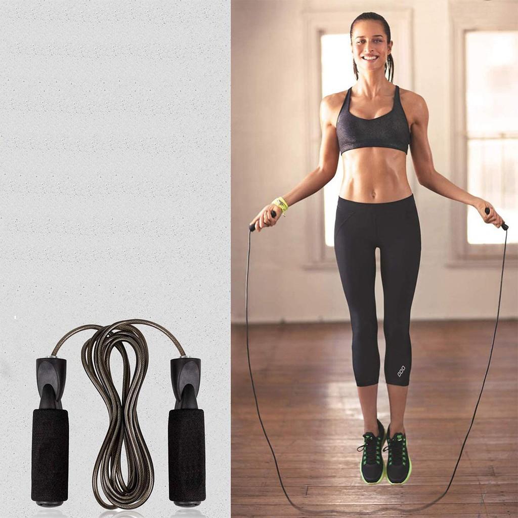 Dây nhảy thể thao SPORTY TS1 lõi dây PVC 6mm, tay nắm bọt xốp thoáng khí dây nhảy thể lực, tập Gym, boxing