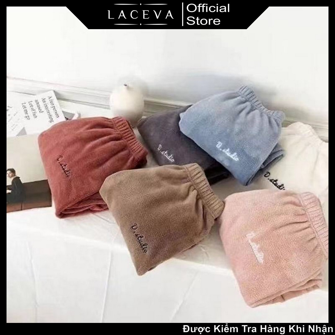 Quần Lông Cừu Siêu Ấm LACEVA Quần Bomber Nam Nữ Mã PK20