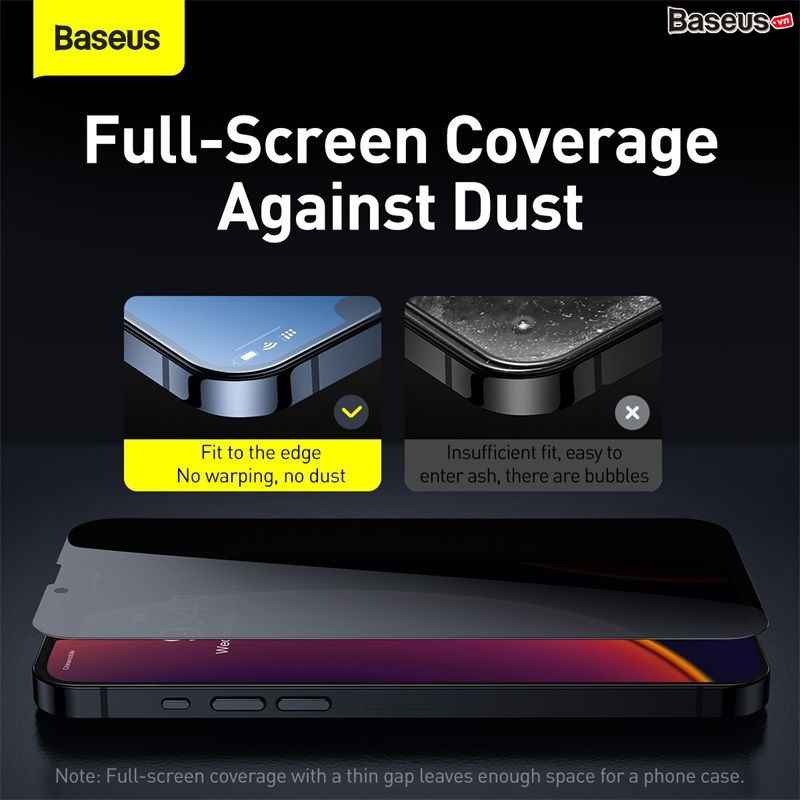 Kính cường lực Baseus 0.23mm curved-screen tempered glass screen protector with crack-resistant edges For iP 13 - hàng chính hãng