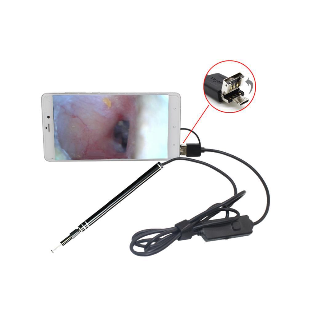 3 In 1 Visual Ear Scoop Ear Borescope 5.5mm Lens 6LED Adjustable Light 1.0MP