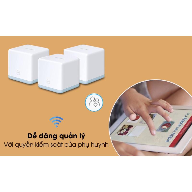 Wifi mesh Halo S3(3-pack) Mercusys cho gia đình cho độ phủ wifi tuyệt vời, hệ thống mesh wifi không dây - Hàng chính hãng