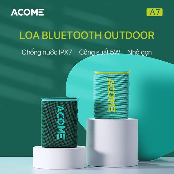 [ CÔNG SUẤT 5W ] Loa Bluetooth 5.0 MINI ACOME, Chống Nước IPX7 - Hàng Chính Hãng