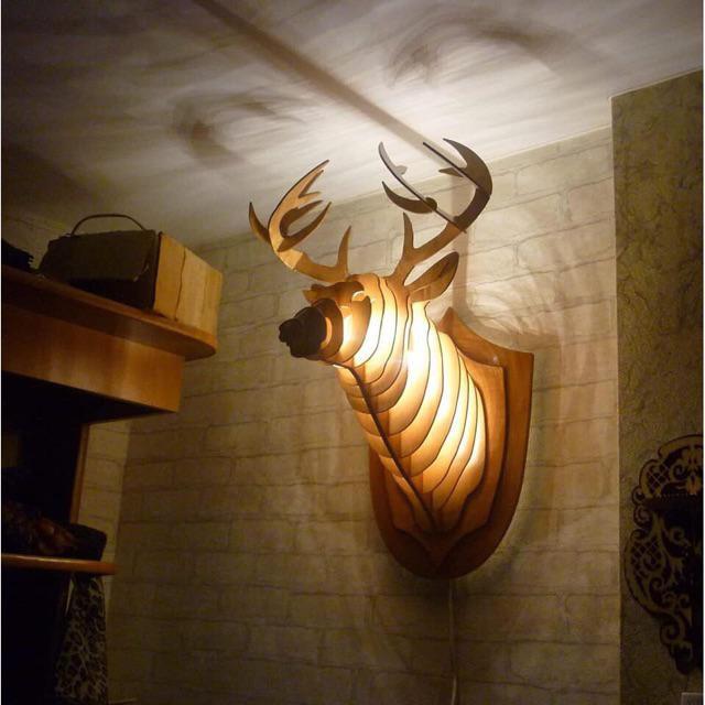 1 Tặng 1 - Đầu hươu trang trí bằng gỗ treo tường Đầu thú trang trí phòng bền đẹp treo tường nội thất chất liệu gỗ