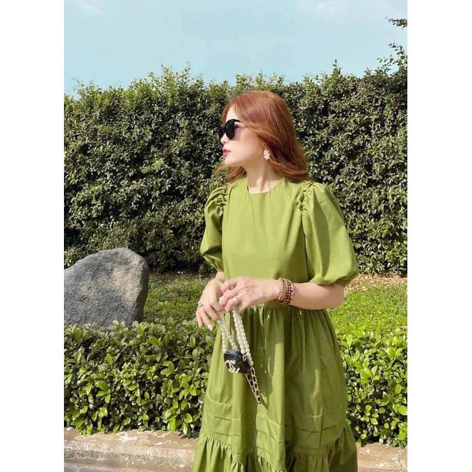 Váy Bầu Suông Đẹp Sang Chảnh- Đầm Bầu Mùa Hè Thiết Kế Tay Bo Thời Trang