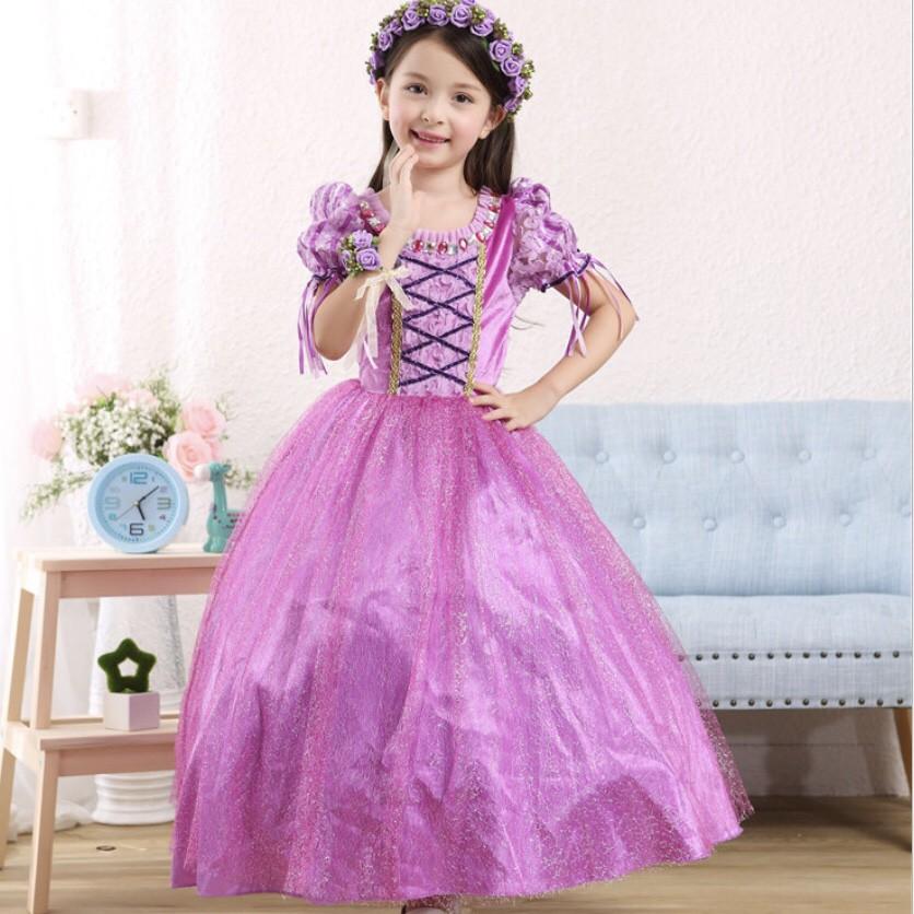 Đầm Công Chúa Rapunzel Dài Kèm Găng Tay Có ẢNH THẬT - HM0208