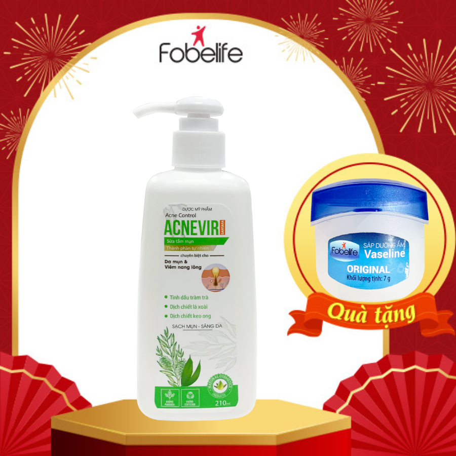 Sữa Tắm Từ Thiên Nhiên Dành Cho Da Mụn Hỗ Trợ Giảm Viêm Nang Lông Mụn Lưng - Chai 210 ml