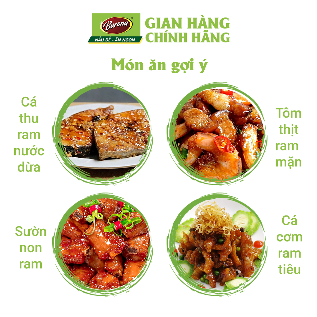 Combo 3 gói Xốt Gia vị hoàn chỉnh Barona - Thịt Ram 80gr