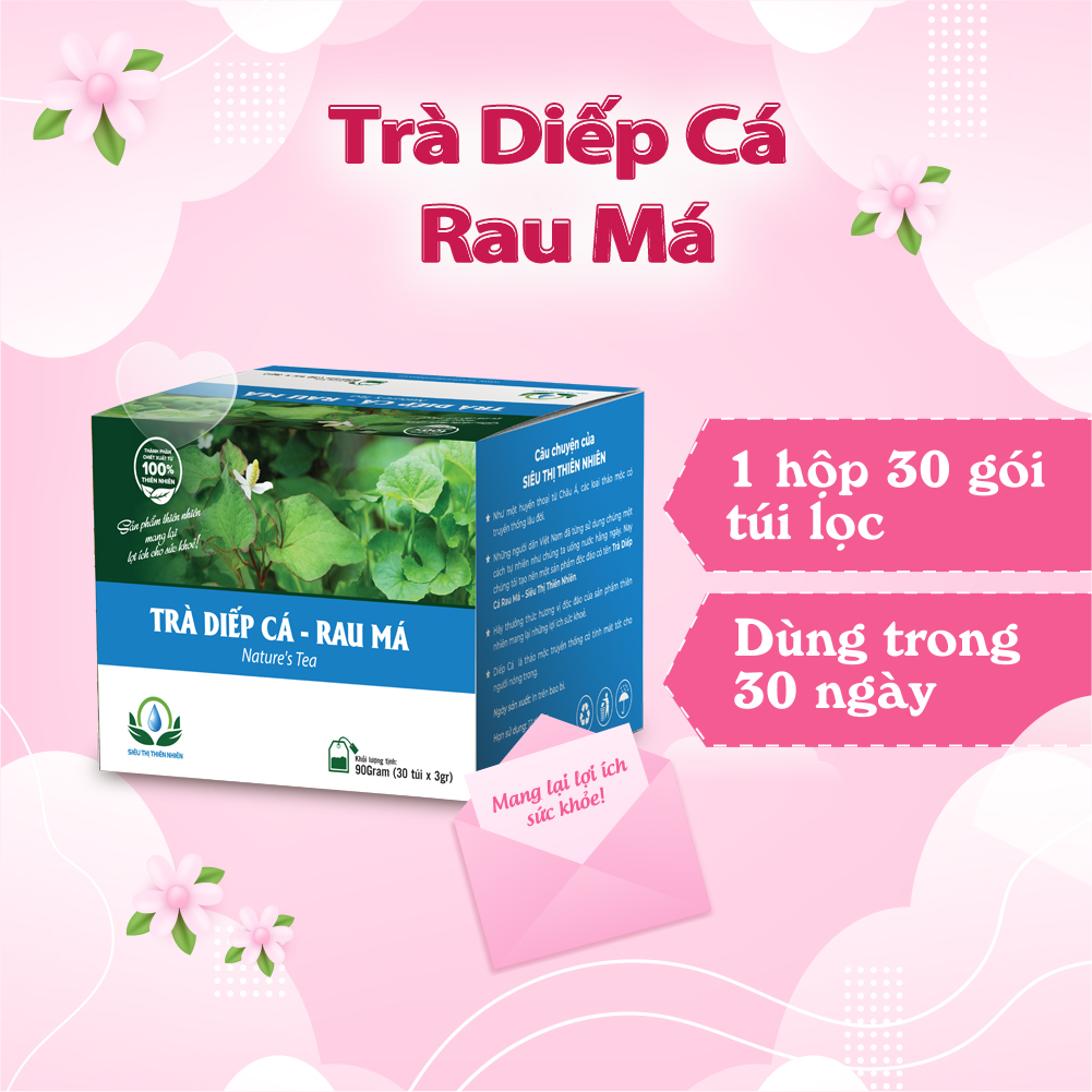 Trà Diếp Cá Rau Má Hộp 30 Gói Túi Lọc Của Siêu Thị Thiên Nhiên