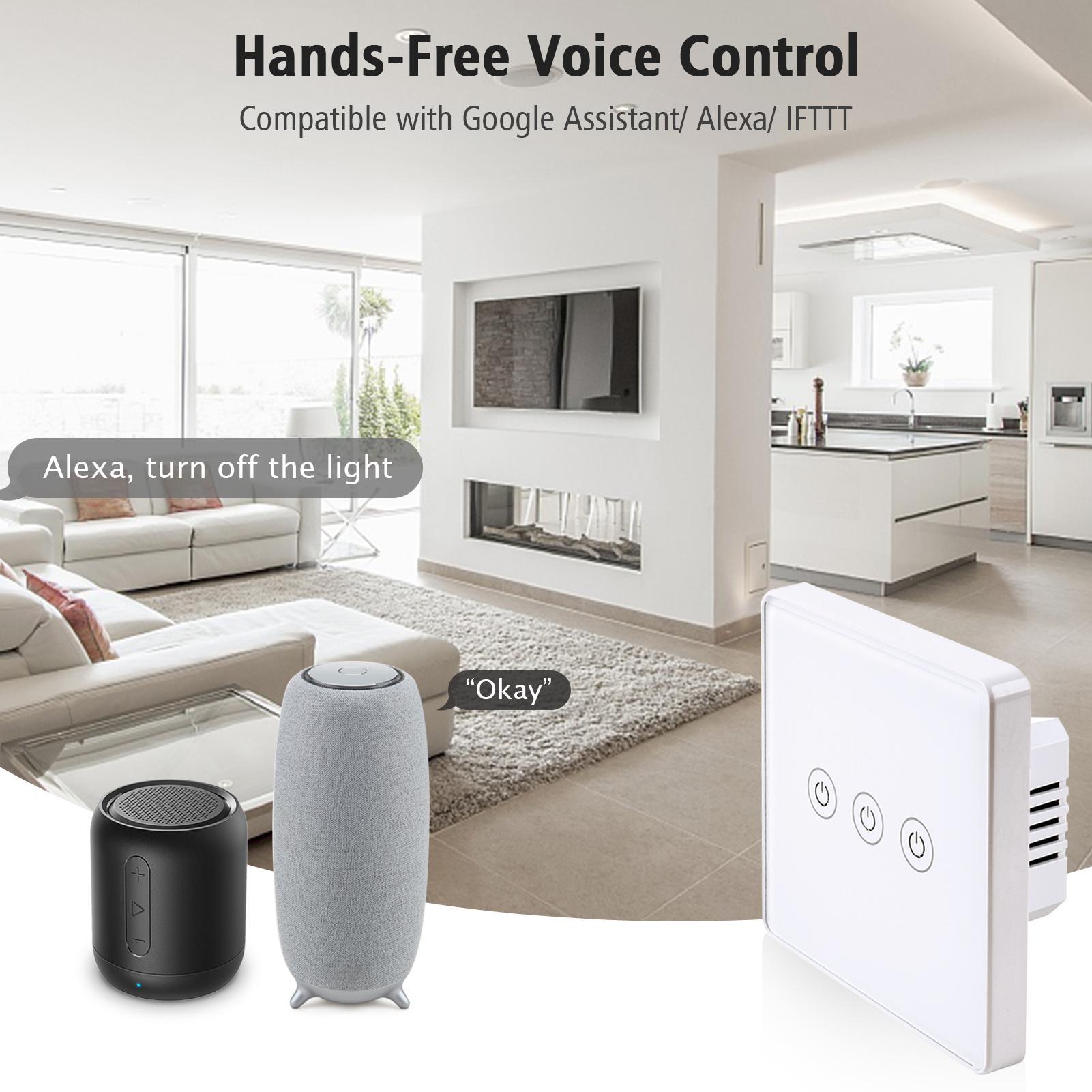 Công tắc đèn thông minh Hỗ trợ kết nối WiFi và điều khiển từ xa bằng APPvà giọng nói
