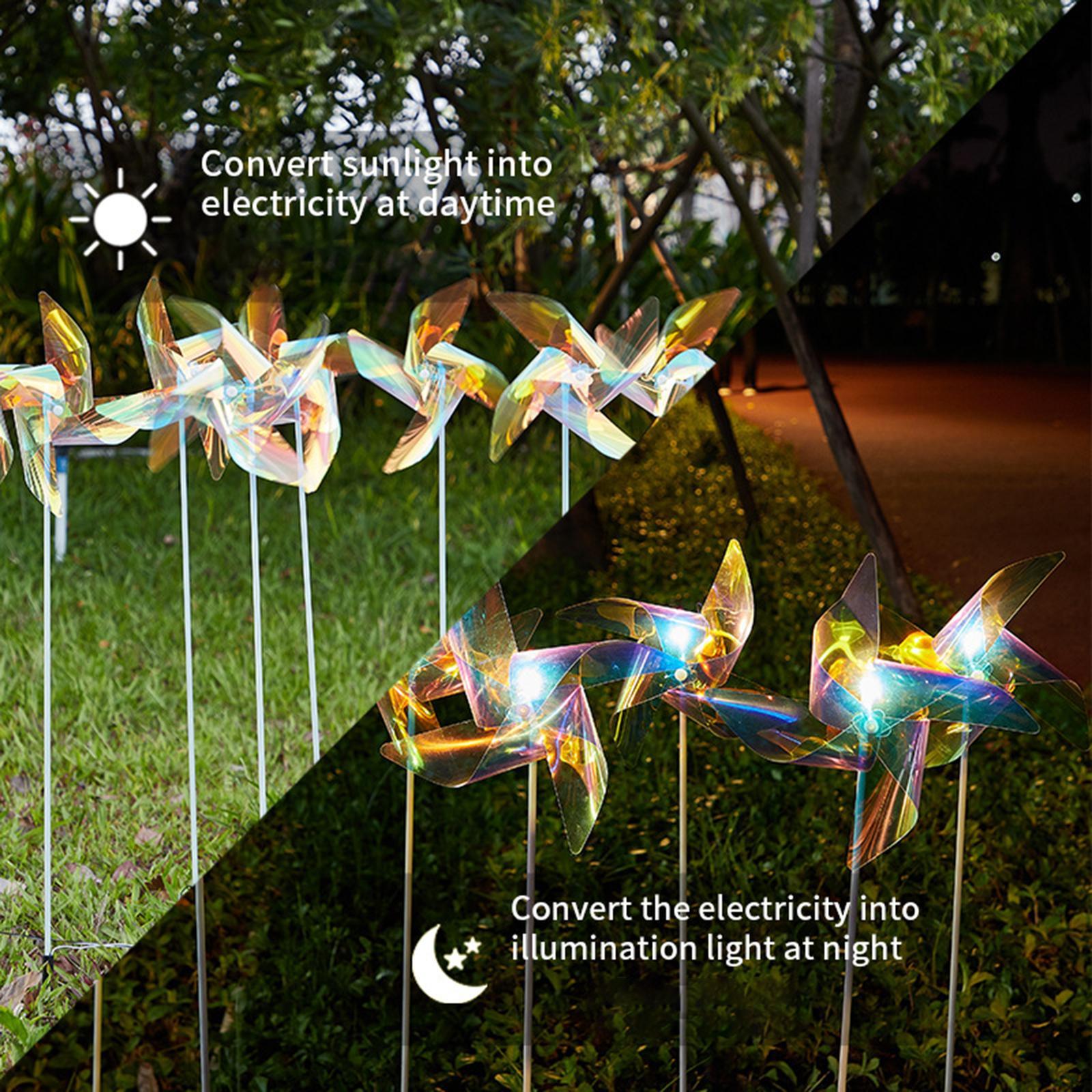 Outdoor LED Windmill Lights Waterproof Patio Lawn Stake Light Pathway Decor
