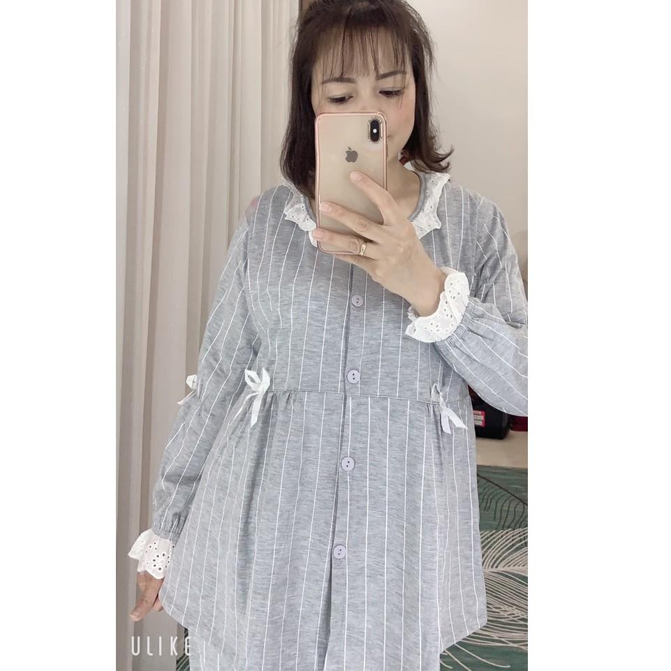 Bộ bầu và sau sinh cotton dài tay Thu Đông