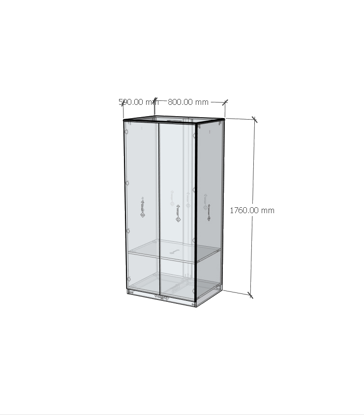 HAPPY FURNITURE , Gỗ tự nhiên , Tủ quần áo 2 cửa mở - YANNA , TCM_195 , 80cm x 59cm x 176cm
