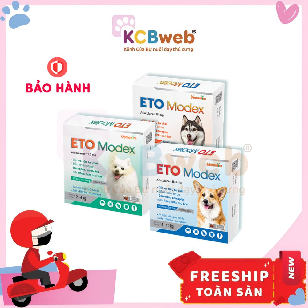 Viên nhai Eto Modex diệt ve, rận, bọ chét, bọ nhảy dành cho chó