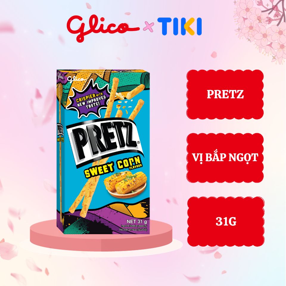 Bánh que nướng giòn vị bắp GLICO Pretz Sweet Corn Flavour