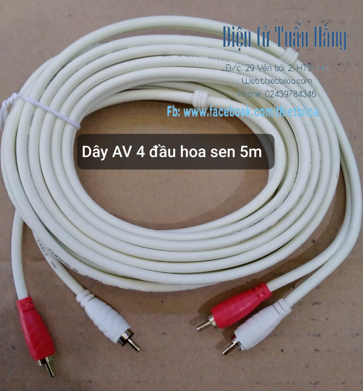 Dây AV 4 đầu hoa sen 5m