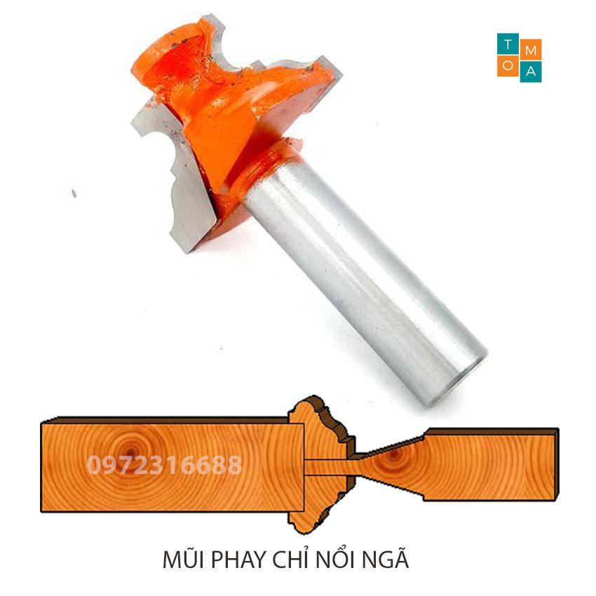 MŨI PHAY GỖ - MŨI SOI GỖ ĐÁNH CHỈ NỔI NGÃ 30MM CỐT 12.7MM