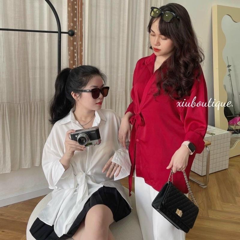 Áo sơ mi đũi 2 túi hộp oversize 3 màu